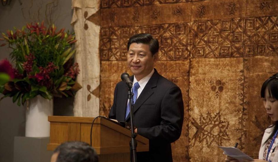 Xi Jinping prononçant un discours.