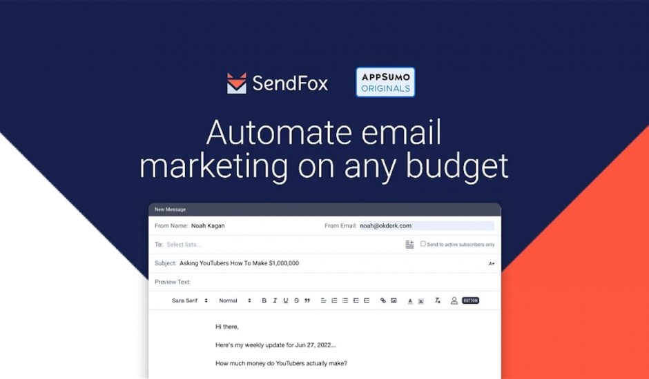 Mockup SendFox boite mail