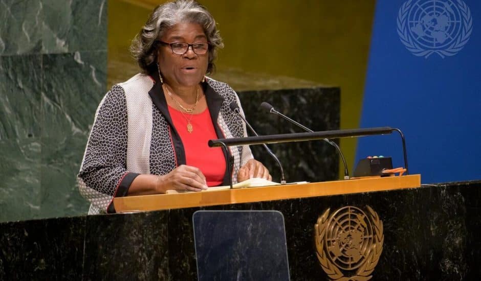 Linda Thomas-Greenfield, ambassadrice des États-Unis à l'ONU.