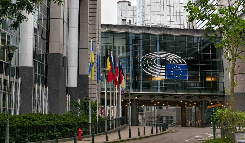 L'entrée du Parlement européen à Bruxelles.